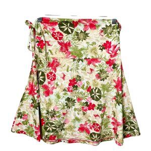 Patagonia Lithia Skirt Floral Mini Size M Stretchy Tie Adjustable Waist Pull On
